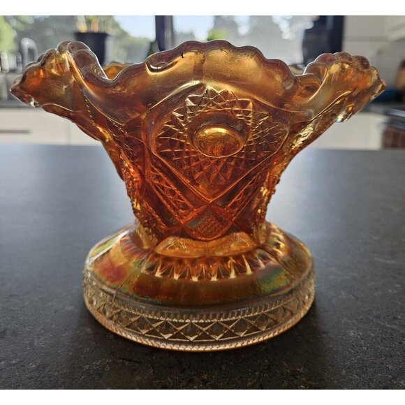 Carnival Imperial Glass Fashion Marigold Punch Bowl Base - Picture 7 of 10